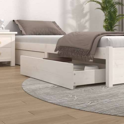 Ladice za krevet 4 kom bijele od masivne borovine - Bijela 90 x 57 x 18 cm Cijena