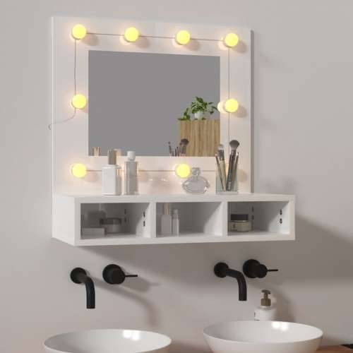 Ormarić s ogledalom i LED svjetlima sjajni bijeli 60x31,5x62 cm Cijena
