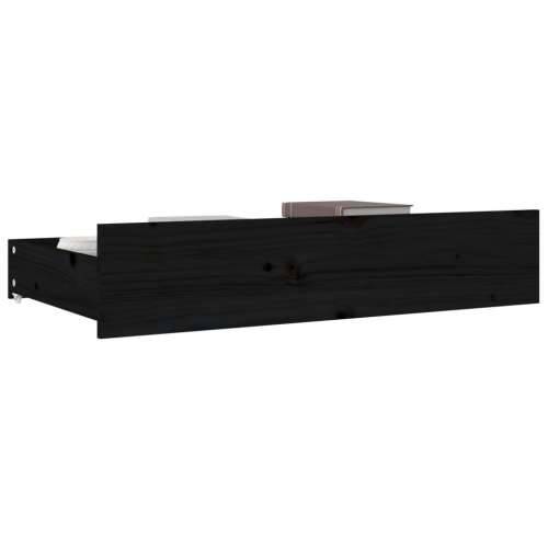 Ladice za krevet 4 kom crne od masivne borovine - Crna 90 x 57 x 18 cm Cijena