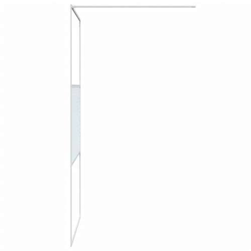 Pregrada za tuš bijela 100 x 195 cm s prozirnim staklom ESG - Bijela 100 x 195 cm Prugasta Cijena