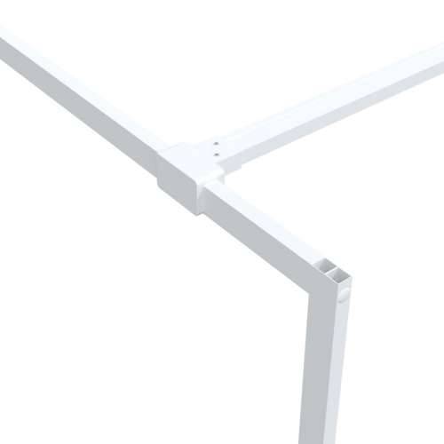 Pregrada za tuš bijela 100 x 195 cm s prozirnim staklom ESG - Bijela 100 x 195 cm Prugasta Cijena