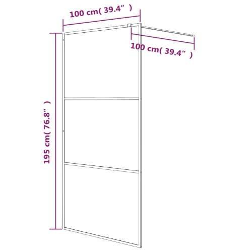 Pregrada za tuš bijela 100 x 195 cm s prozirnim staklom ESG - Bijela 100 x 195 cm Prugasta Cijena