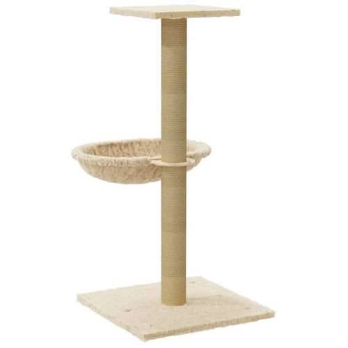 Penjalica za mačke - Kuća za mačke - Grebalica sa stupom za grebanje od sisala krem 74 cm - Krema Cijena
