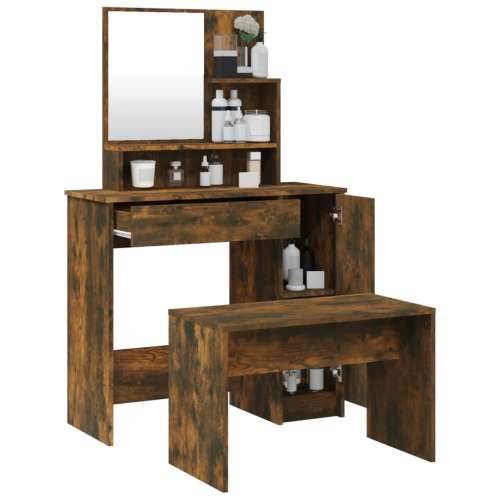 Set toaletni stolić boja dimljenog hrasta 86,5x35x136 cm - Dimljeni hrast 1 Cijena