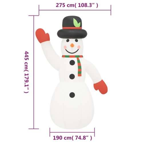Božićni snjegović na napuhavanje s LED svjetlima 455 cm Cijena