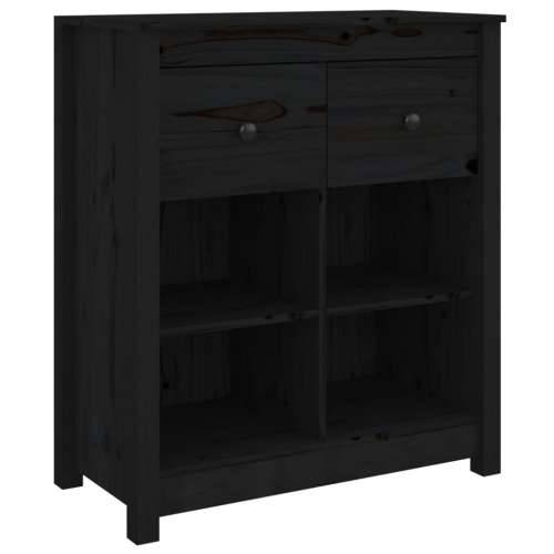 Komoda crna 70 x 35 x 80 cm od masivne borovine - Crna 1 Cijena