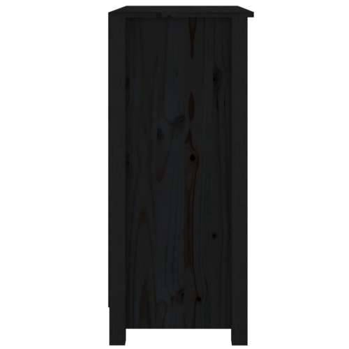 Komoda crna 70 x 35 x 80 cm od masivne borovine - Crna 1 Cijena