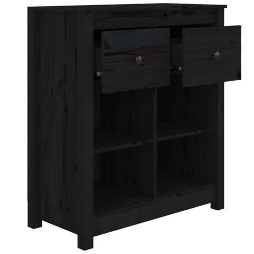 Komoda crna 70 x 35 x 80 cm od masivne borovine - Crna 1 Cijena