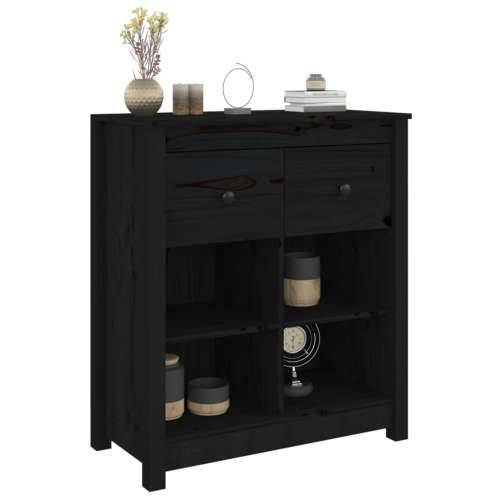 Komoda crna 70 x 35 x 80 cm od masivne borovine - Crna 1 Cijena