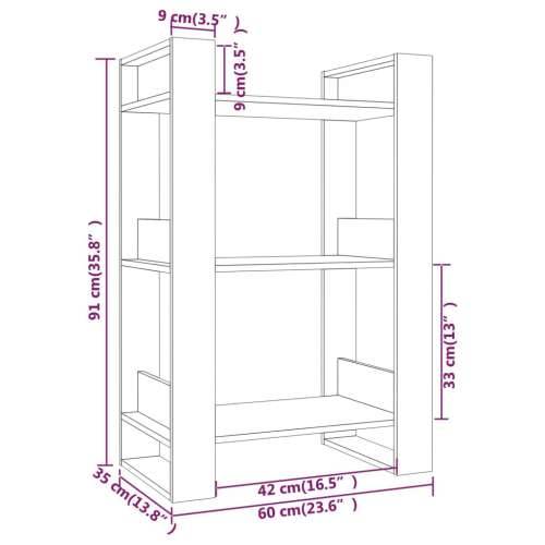 Ormarić za knjige / pregrada bijeli 60x35x91 cm od borovine - Bijela 1 Cijena