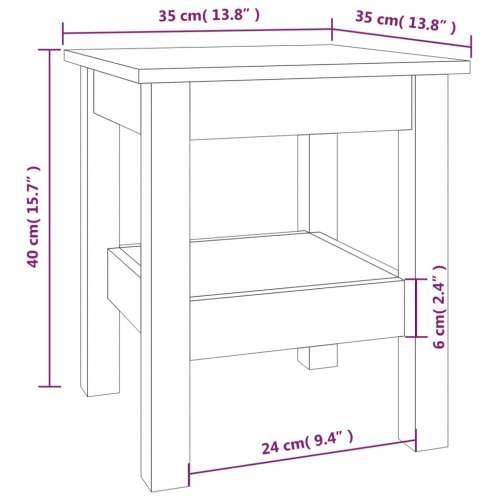 Stolić za kavu sivi 35 x 35 x 40 cm od masivne borovine - Siva 35 x 35 x 40 cm 1 Cijena