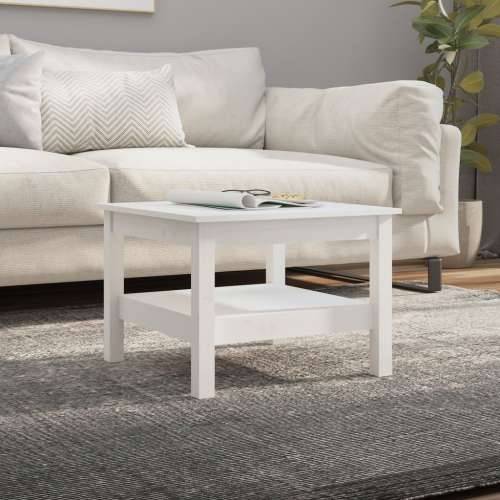 Stolić za kavu bijeli 55x55x40 cm od masivne borovine - Bijela 55 x 55 x 40 cm 1 Cijena
