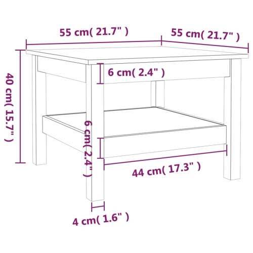 Stolić za kavu bijeli 55x55x40 cm od masivne borovine - Bijela 55 x 55 x 40 cm 1 Cijena