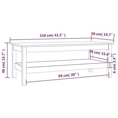 Stolić za kavu 110x50x40 cm od masivne borovine - Prirodna 110 x 50 x 40 cm 1 Cijena