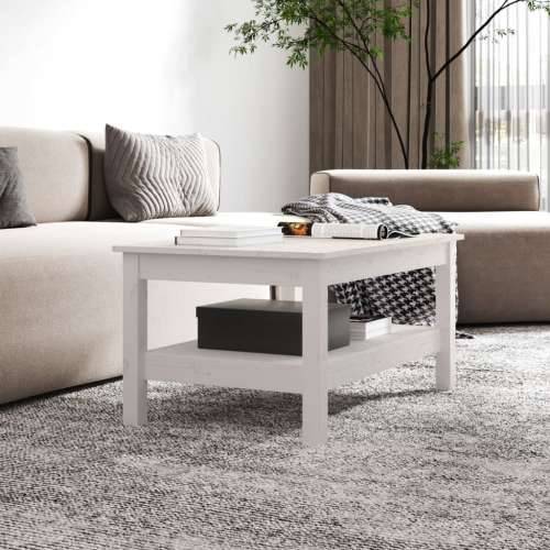 Stolić za kavu bijeli 80x50x40 cm od masivne borovine - Bijela 80 x 50 x 40 cm 1 Cijena