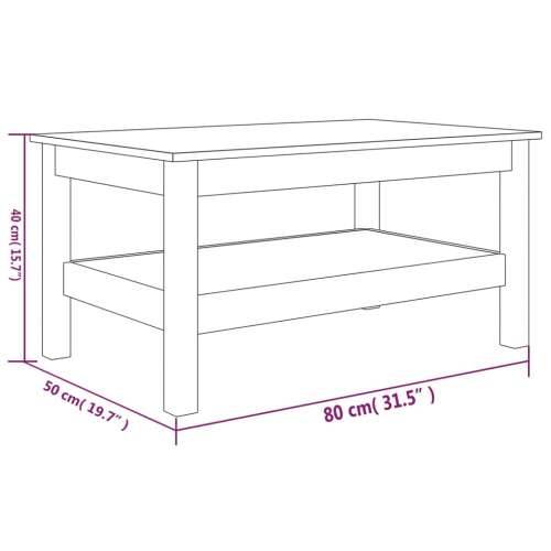 Stolić za kavu bijeli 80x50x40 cm od masivne borovine - Bijela 80 x 50 x 40 cm 1 Cijena