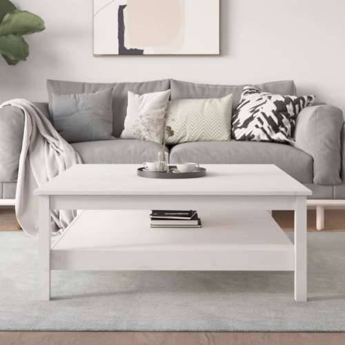 Stolić za kavu bijeli 100x100x40 cm od masivne borovine - Bijela 100 x 100 x 40 cm 1 Cijena