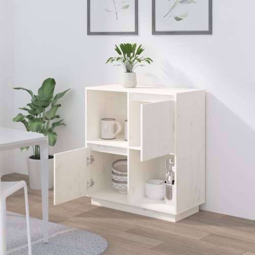 Komoda bijela 74 x 35 x 80 cm od masivne borovine - Bijela 1 Cijena