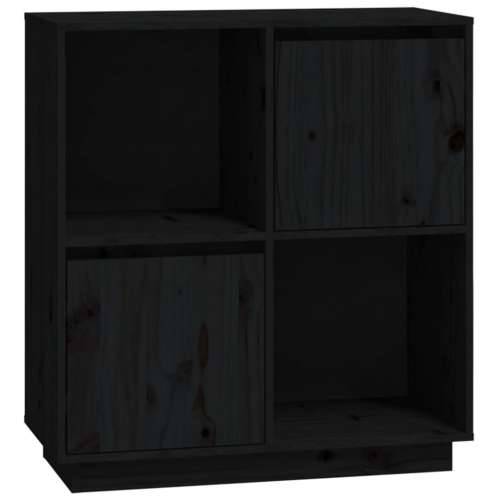Komoda crna 74 x 35 x 80 cm od masivne borovine - Crna 1 Cijena