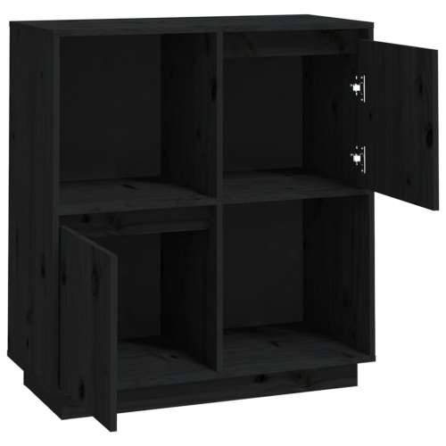 Komoda crna 74 x 35 x 80 cm od masivne borovine - Crna 1 Cijena