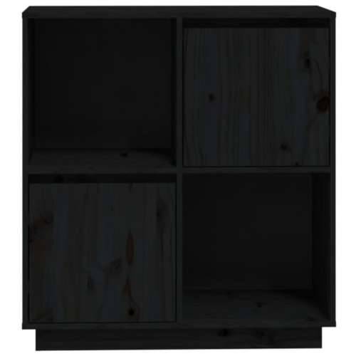 Komoda crna 74 x 35 x 80 cm od masivne borovine - Crna 1 Cijena