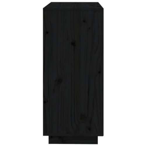 Komoda crna 74 x 35 x 80 cm od masivne borovine - Crna 1 Cijena