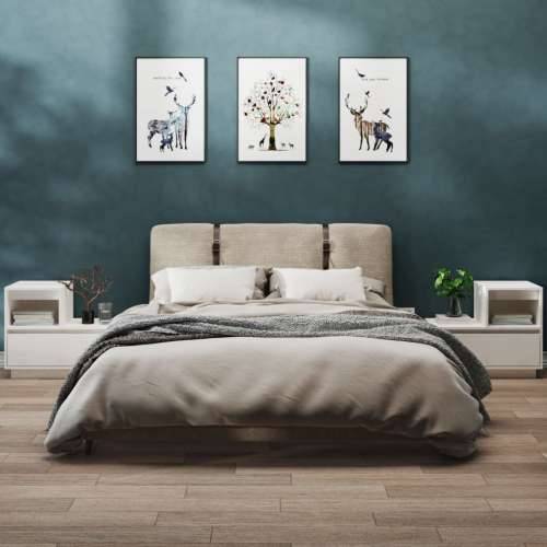 Noćni ormarići 2 kom bijeli 60x34x51 cm od masivne borovine - Bijela 2 Cijena