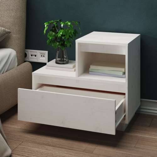 Noćni ormarići 2 kom bijeli 60x34x51 cm od masivne borovine - Bijela 2 Cijena