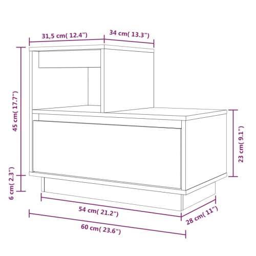 Noćni ormarići 2 kom bijeli 60x34x51 cm od masivne borovine - Bijela 2 Cijena