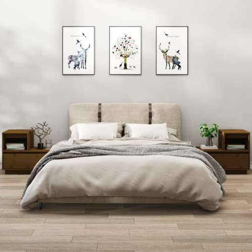 Noćni ormarići 2 kom boja meda 60x34x51 cm od borovine - boja meda 2 Cijena