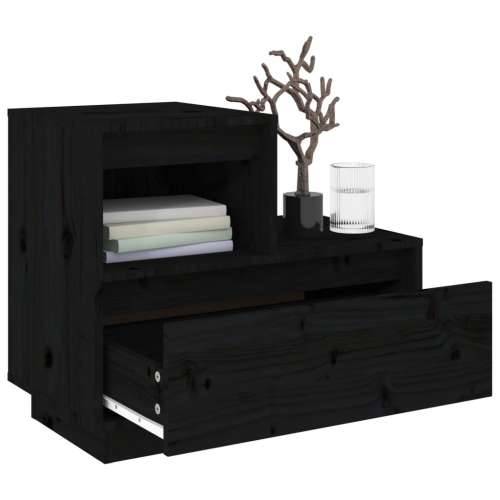 Noćni ormarići 2 kom Crno 60x34x51 cm od masivne borovine - Crna 2 Cijena