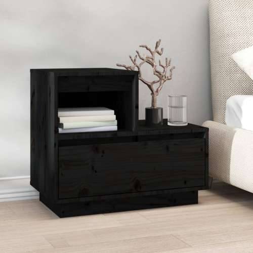 Noćni ormarići 2 kom Crno 60x34x51 cm od masivne borovine - Crna 2 Cijena