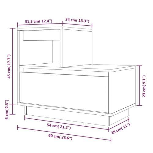 Noćni ormarići 2 kom Crno 60x34x51 cm od masivne borovine - Crna 2 Cijena