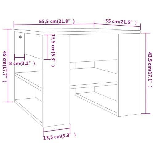 Stolić za kavu boja Smeđa 55,5x55x45 cm konstruirano drvo - Smeđi hrast 1 Cijena
