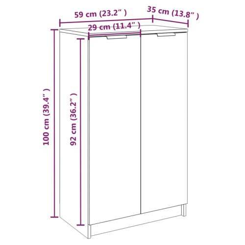 Ormarić za cipele sivi hrast 59x35x100 cm konstruirano drvo - Sivi hrast sonoma 1 Cijena