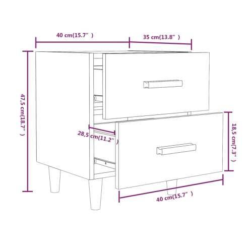 Noćni ormarići 2 kom boja smeđi hrasta 40 x 35 x 47,5 cm - Smeđi hrast 2 Cijena