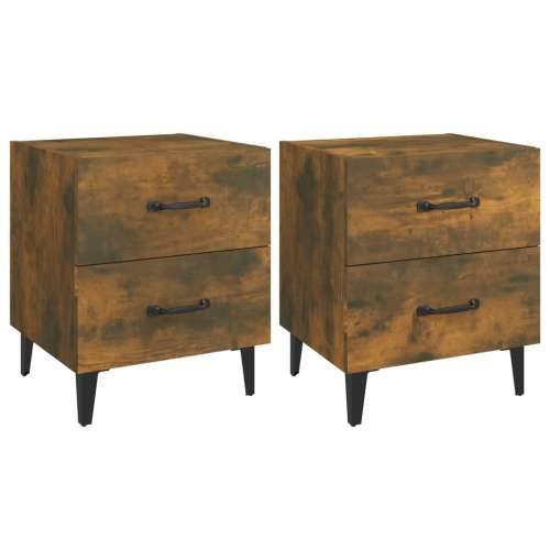 Noćni ormarići 2 kom boja dimljenog hrasta 40x35x47,5 cm - Dimljeni hrast 2 Cijena