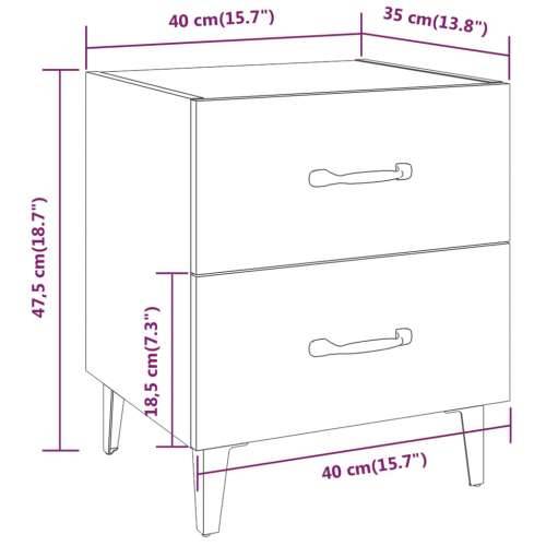 Noćni ormarići 2 kom boja dimljenog hrasta 40x35x47,5 cm - Dimljeni hrast 2 Cijena