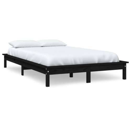 Okvir za krevet crni 200 x 200 cm od masivne borovine - Crna 200 x 200 cm Cijena