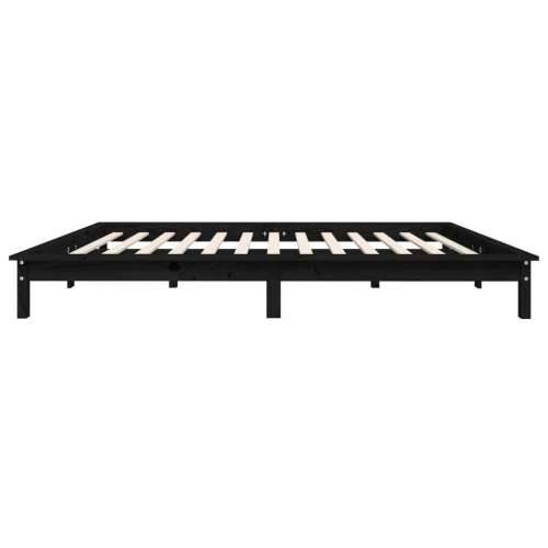 Okvir za krevet crni 200 x 200 cm od masivne borovine - Crna 200 x 200 cm Cijena