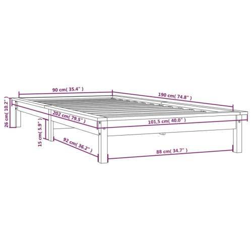Okvir za krevet od borovine bijela 90x190 cm jednokrevetni - Bijela 90 x 190 cm Cijena
