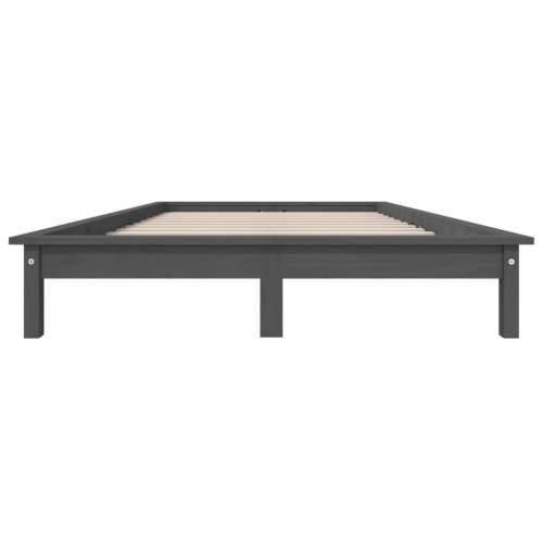Okvir za krevet sivi 140x190 cm od masivnog drva - Siva 140 x 190 cm Cijena