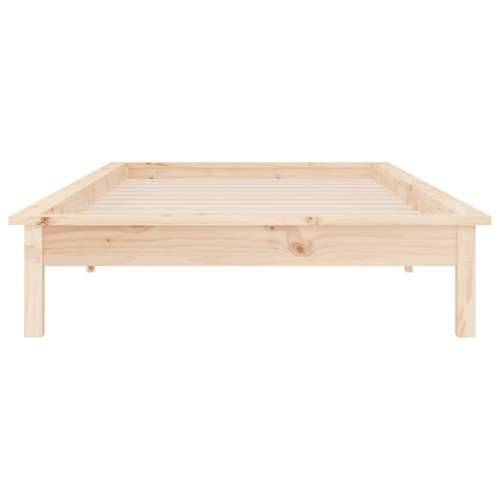 LED okvir kreveta 75 x 190 cm za jednu osobu od masivnog drva - Prirodna 75 x 190 cm Cijena