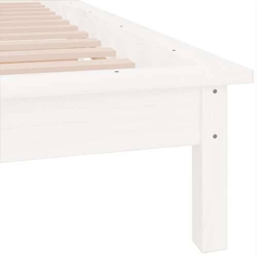 LED okvir kreveta bijeli 75x190 cm za jednu osobu masivno drvo Cijena