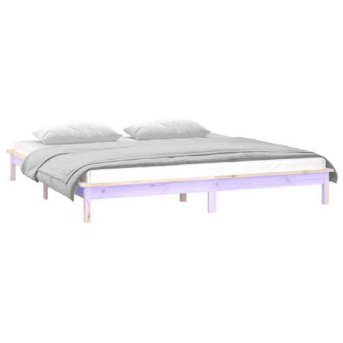 LED okvir kreveta 120 x 190 cm mali bračni od masivnog drva - Prirodna 120 x 190 cm Cijena