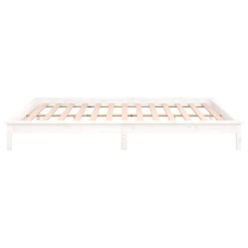 LED okvir kreveta bijeli 120x190 cm mali bračni masivno drvo - Bijela 120 x 190 cm Cijena