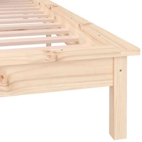 LED okvir za krevet 140 x 190 cm od masivnog drva - Prirodna 140 x 190 cm Cijena