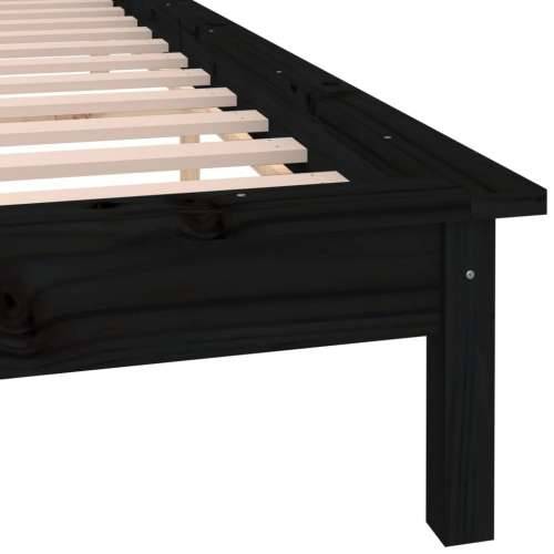 LED okvir za krevet crni 140 x 190 cm od masivnog drva Cijena