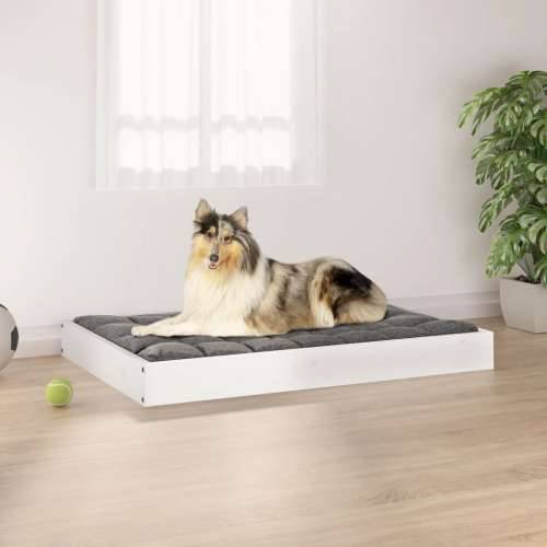 Krevet za pse bijeli 91,5 x 64 x 9 cm od masivne borovine Cijena