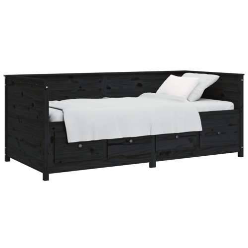 Dnevni krevet crni 100 x 200 cm od masivne borovine - Crna 100 x 200 cm Cijena